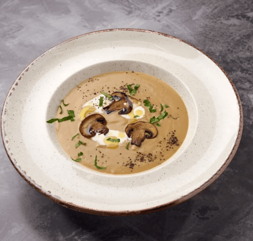 image recipe Грибной крем-суп с печёным чесноком
