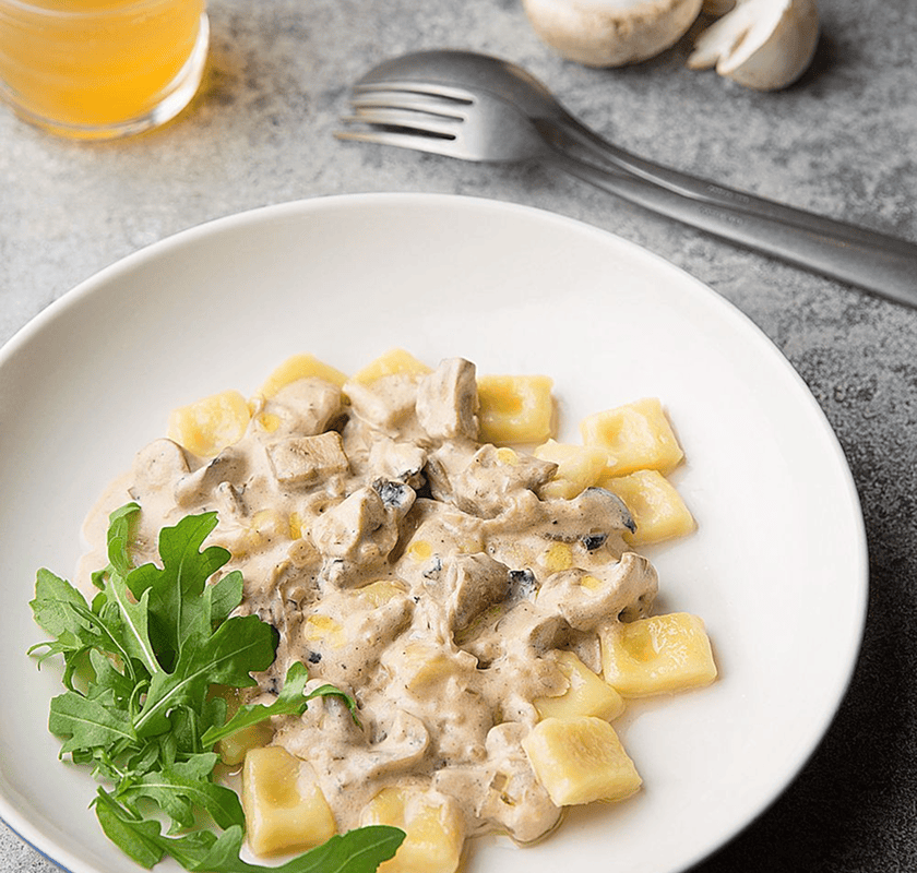 image recipe Ньокии с грибами