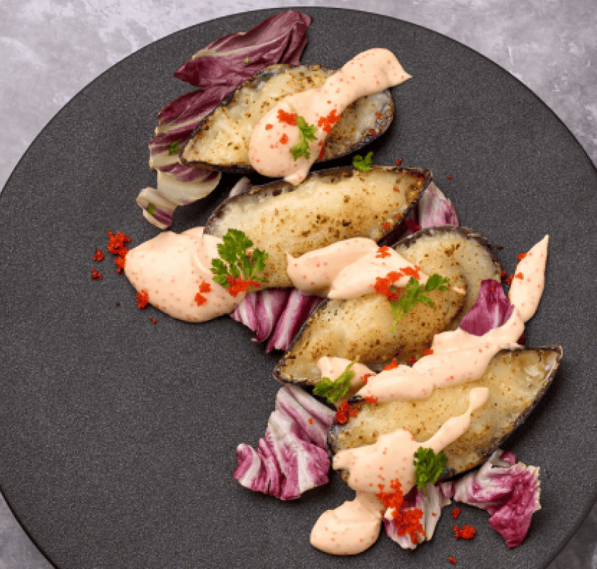 Киви мидии в пикантном соусе