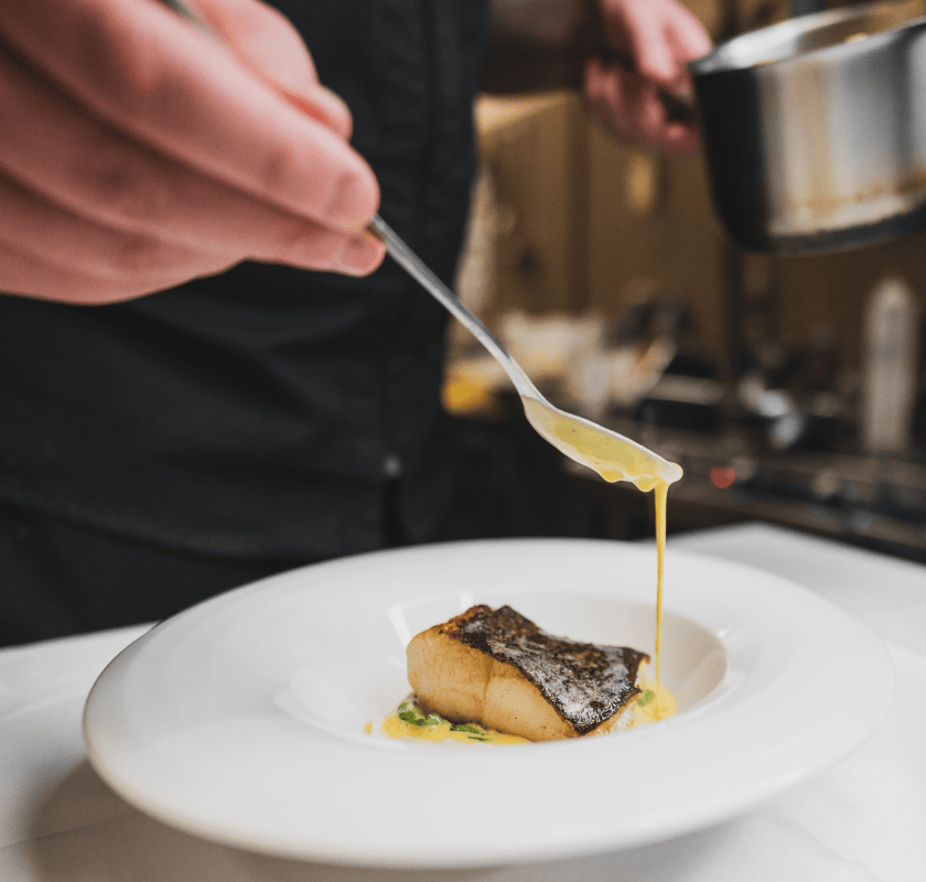 Палтус в облаке биск